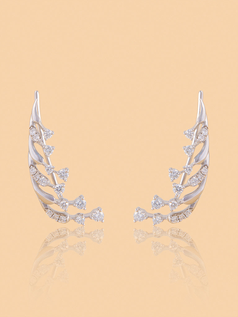 Sleek Lab Diamond Ear Climbers