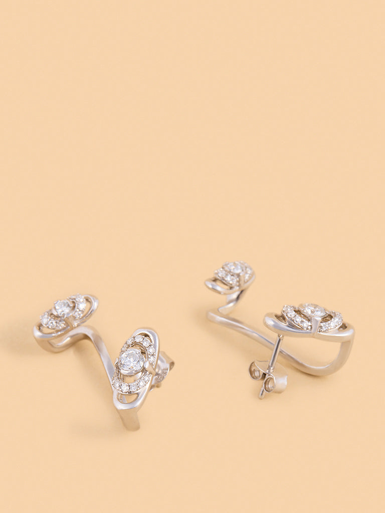 Oval Dual Loop Lab Diamond Earrings
