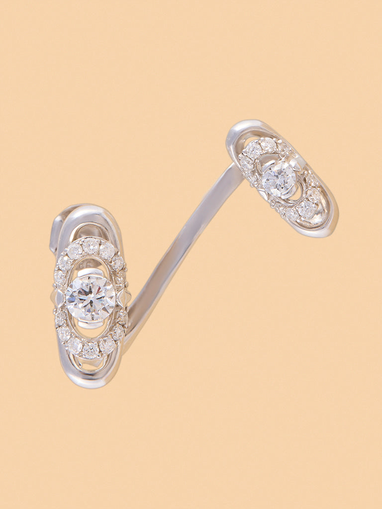Oval Dual Loop Lab Diamond Earrings