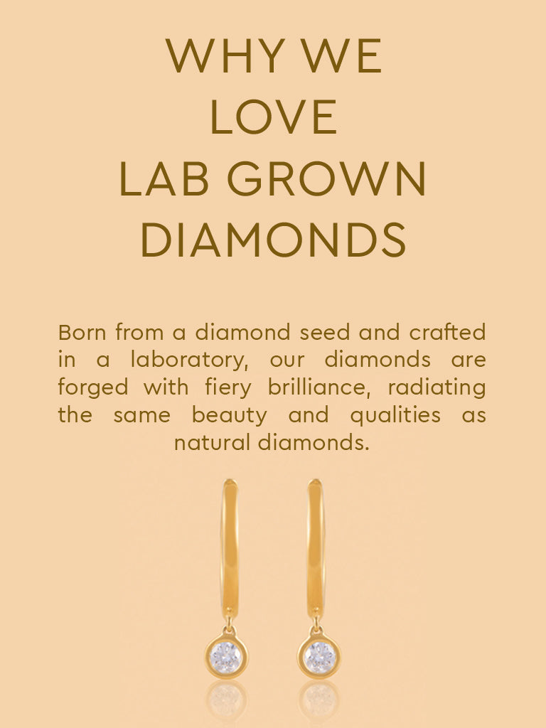 Classic Dangling Hoop Earrings with Lab Diamond