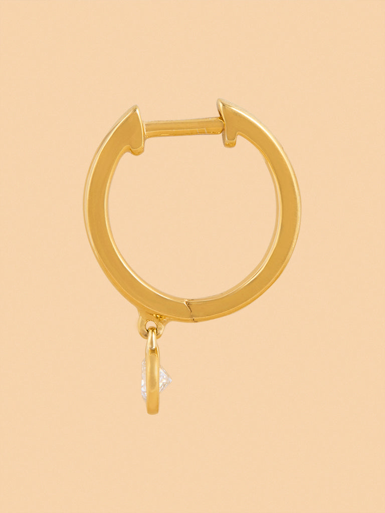 Classic Dangling Hoop Earrings with Lab Diamond