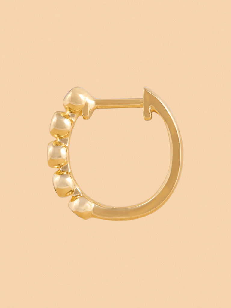 Huggie Bezel Set Lab Diamond Earrings