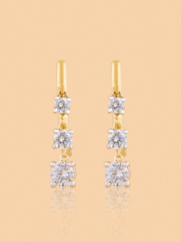 Trio Dangling Hoops with Lab Diamonds
