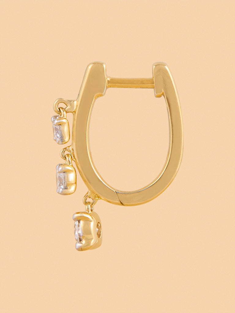 Trio Dangling Hoops with Lab Diamonds