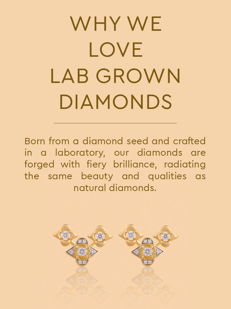 Flower Trio Earrings with Lab Diamond Accents
