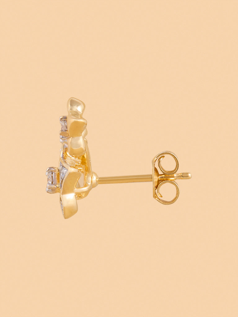 Flower Trio Earrings with Lab Diamond Accents