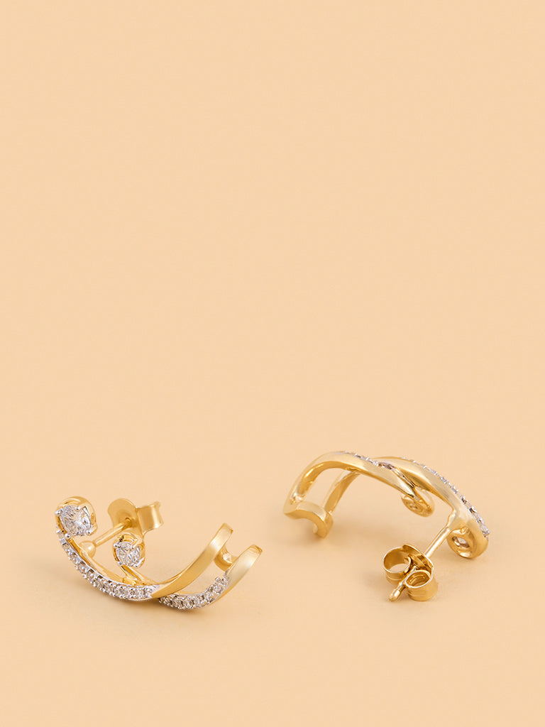 Intricate Swirl Lab Diamond Ear Climbers