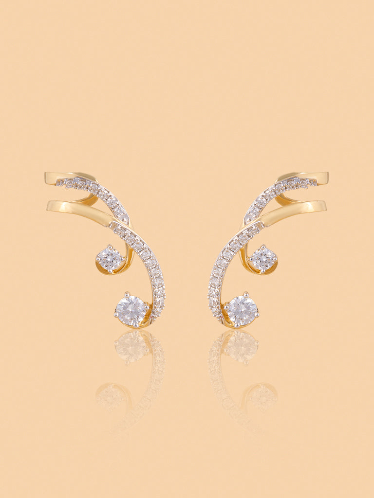 Intricate Swirl Lab Diamond Ear Climbers