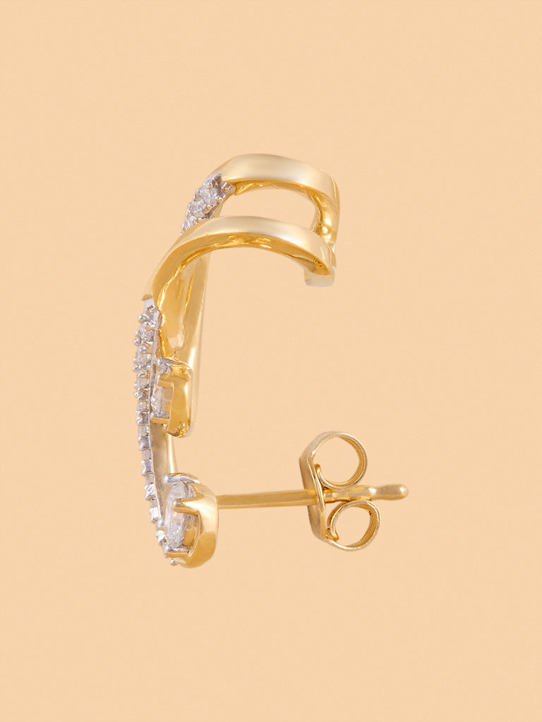 Intricate Swirl Lab Diamond Ear Climbers