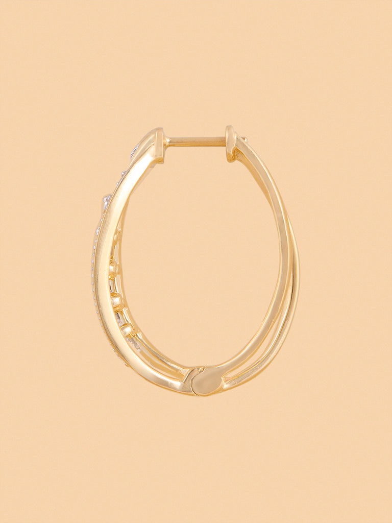Marquise Hoop Earrings with Lab Diamond Accents