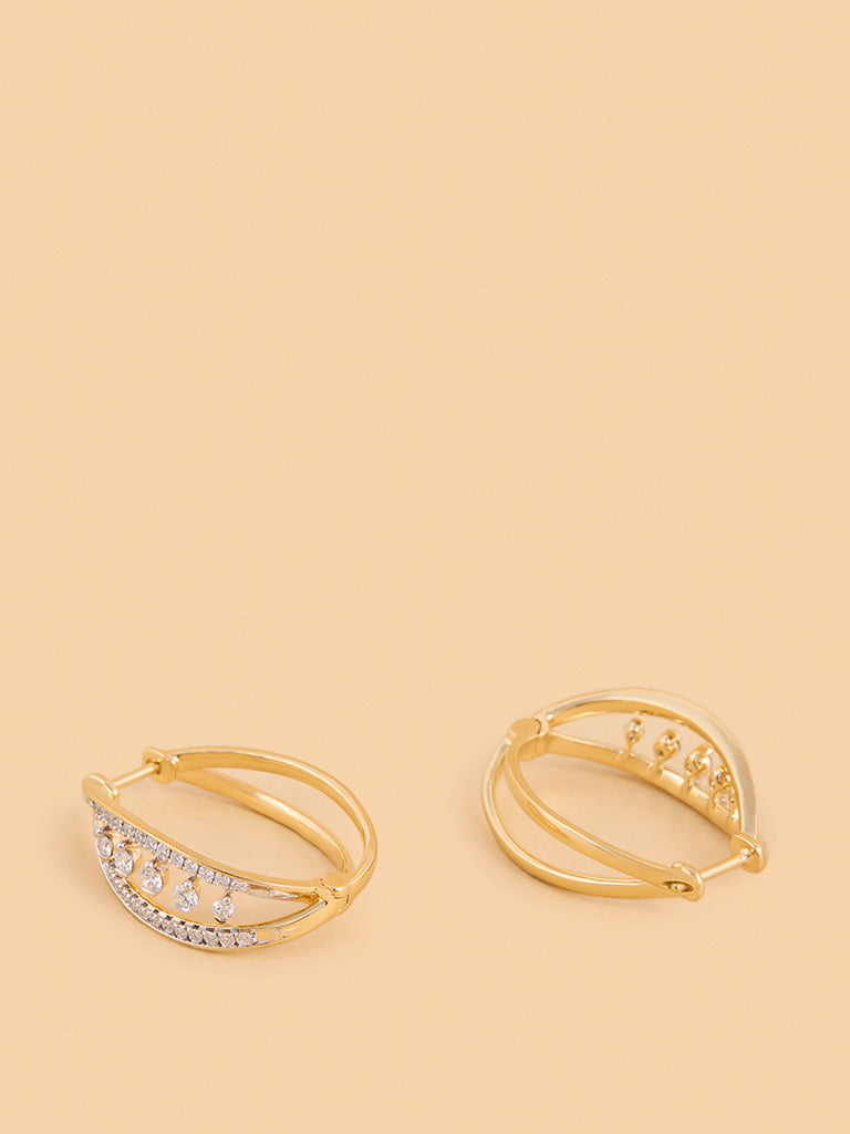 Marquise Hoop Earrings with Lab Diamond Accents