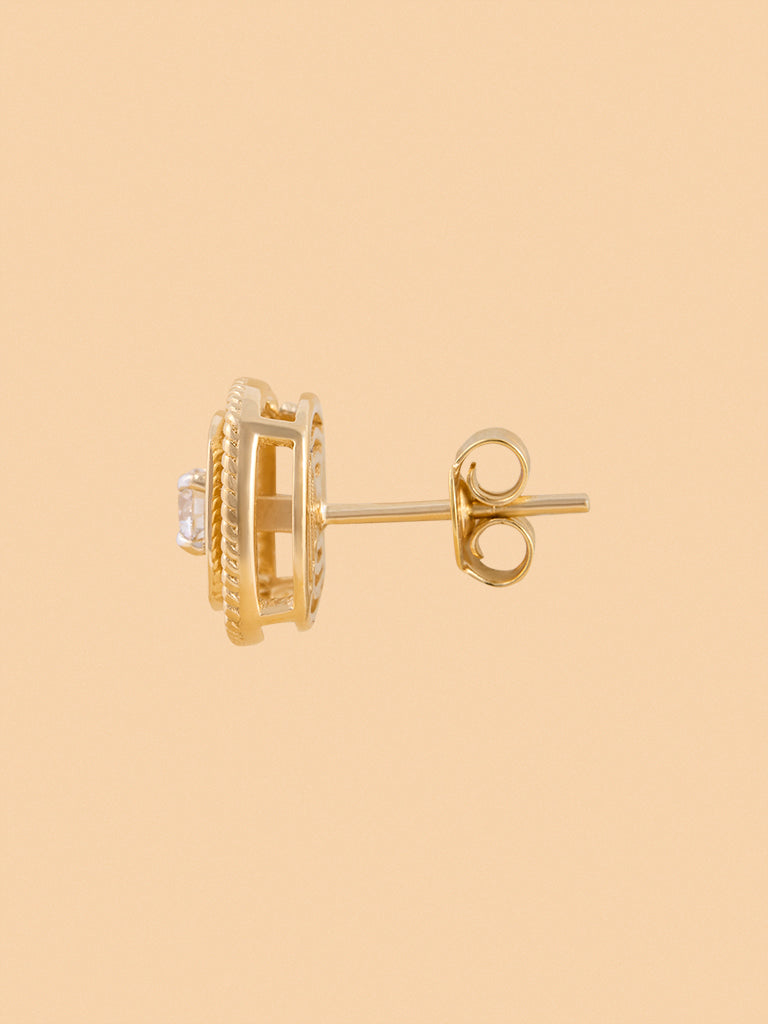 Rope Detailing in Cushion Lab Diamond Earrings