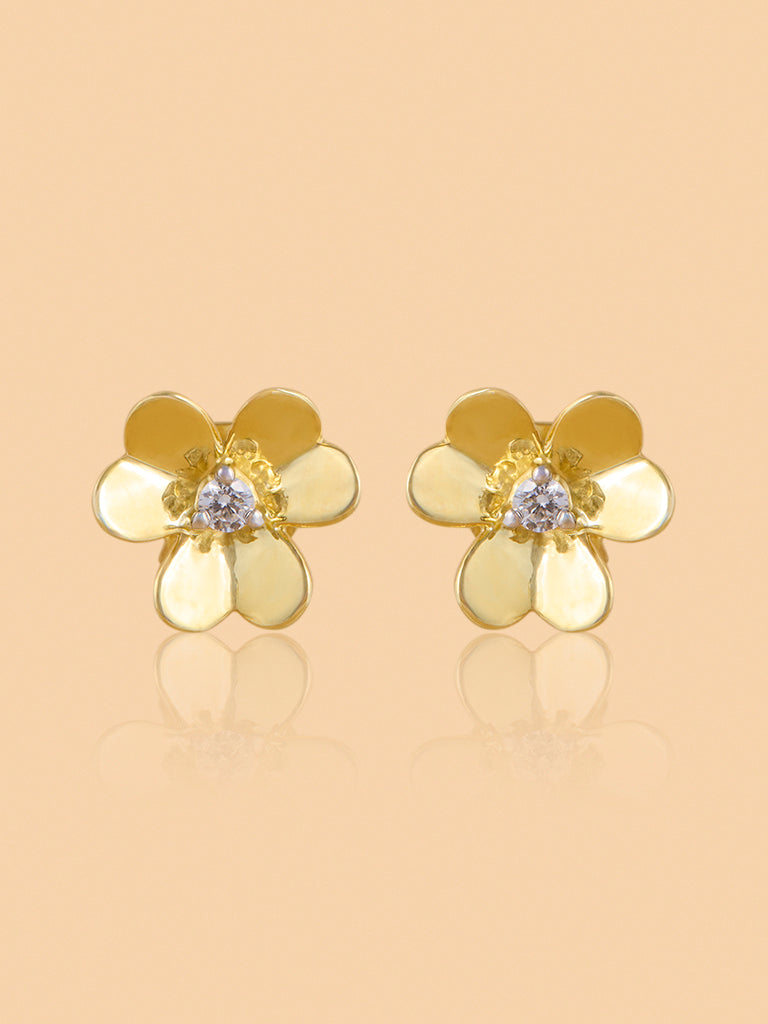 Timeless Floral Stud Lab Diamond Earrings