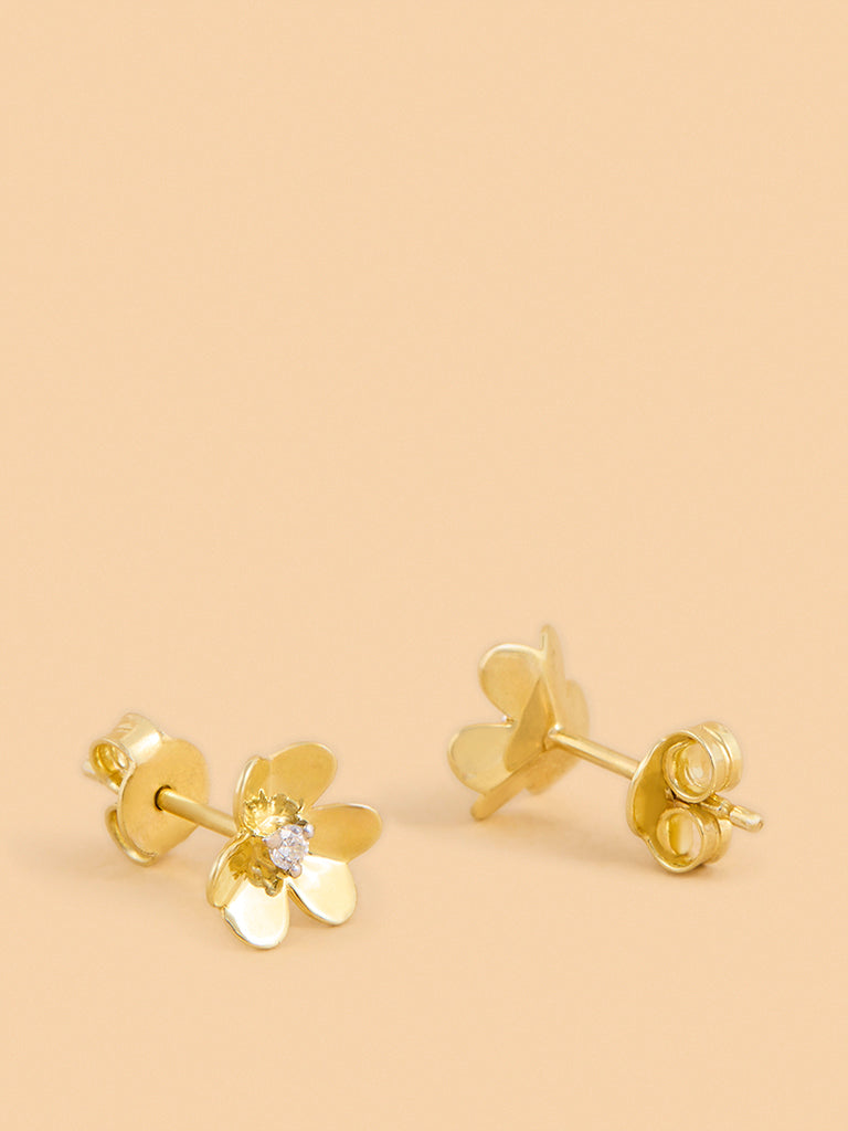 Timeless Floral Stud Lab Diamond Earrings