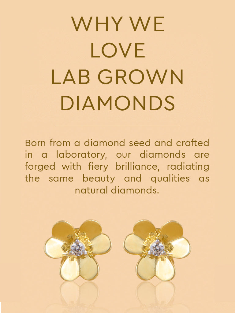 Timeless Floral Stud Lab Diamond Earrings