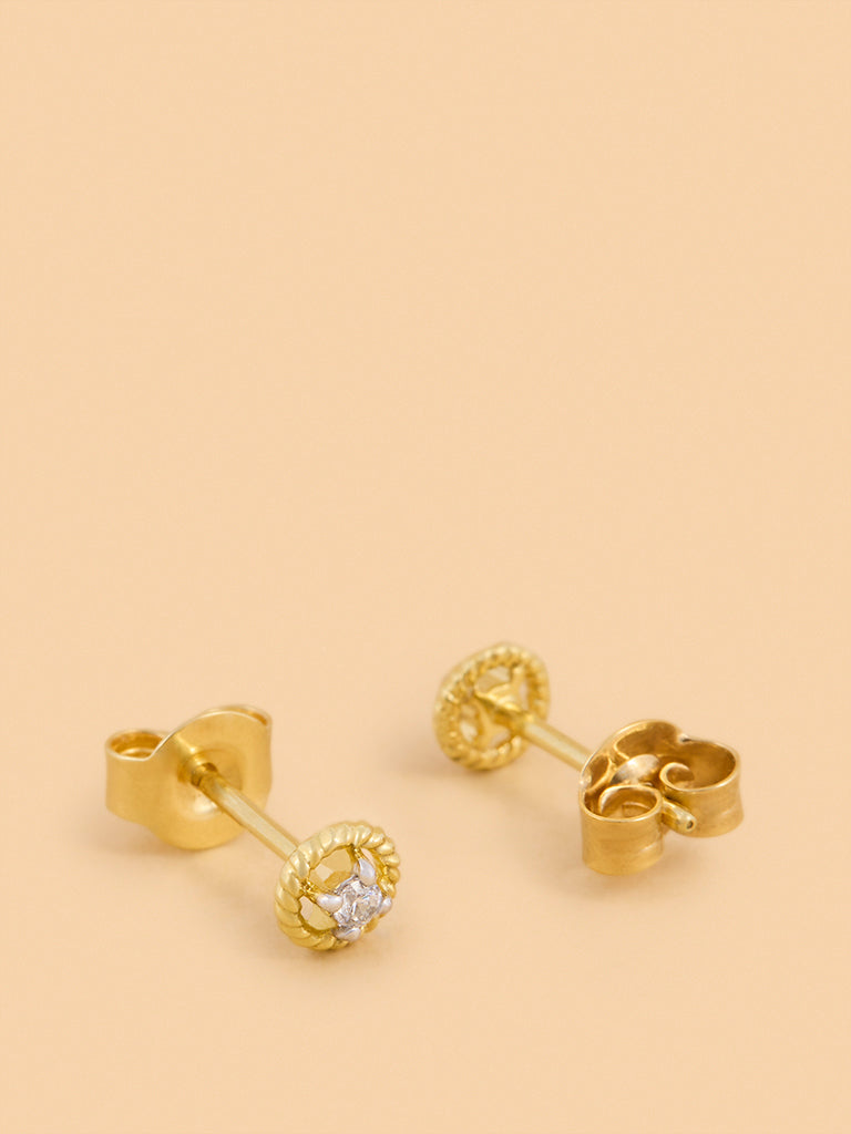 Halo Twisted Lab Diamond Earrings