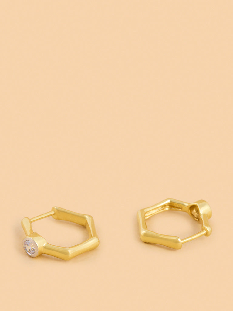 Edgy Hoops with Lab Diamond Earrings