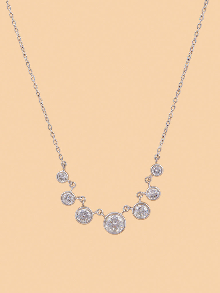 Radiant Lab Diamond Solitaire Charm Necklace