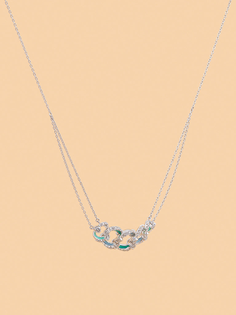 Chain Swirl Lab Diamond Necklace