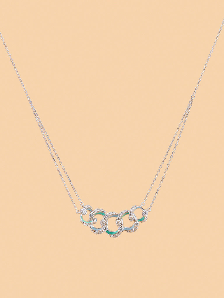 Chain Swirl Lab Diamond Necklace