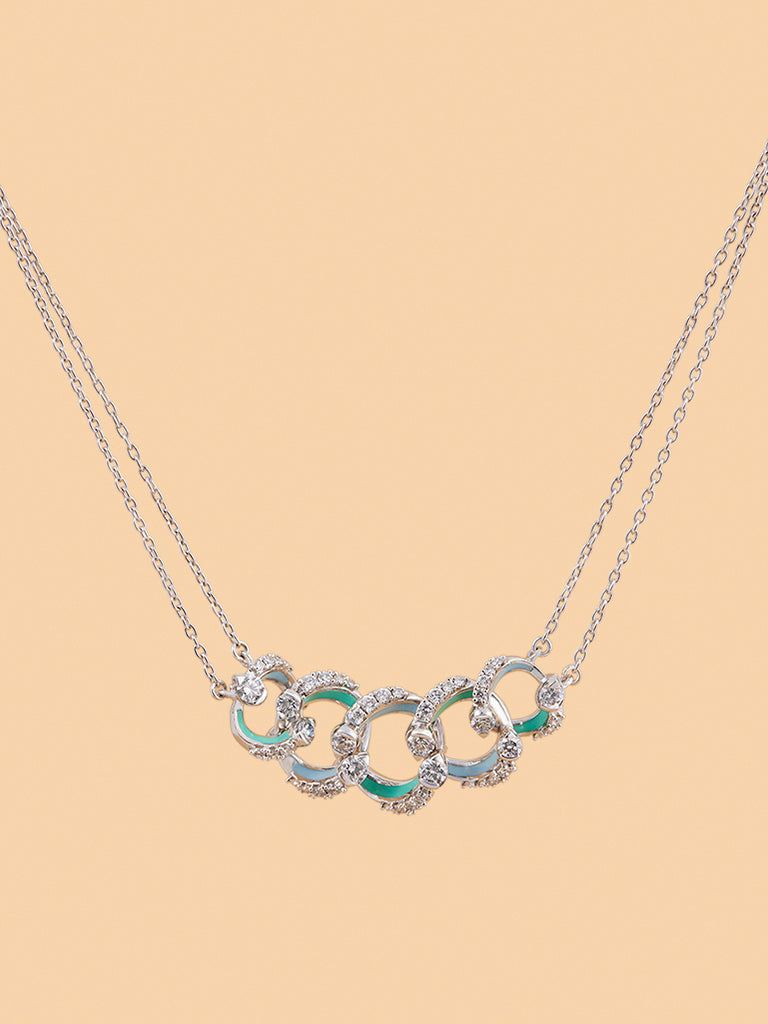 Chain Swirl Lab Diamond Necklace
