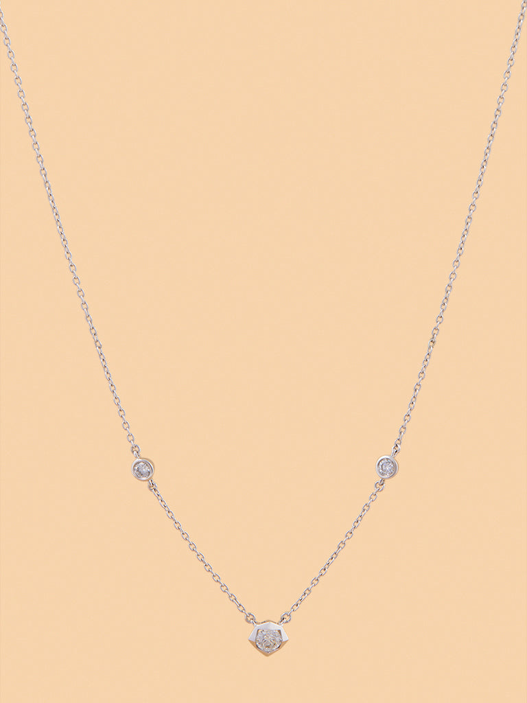 Stellar Triple Lab Diamond Pendant Necklace