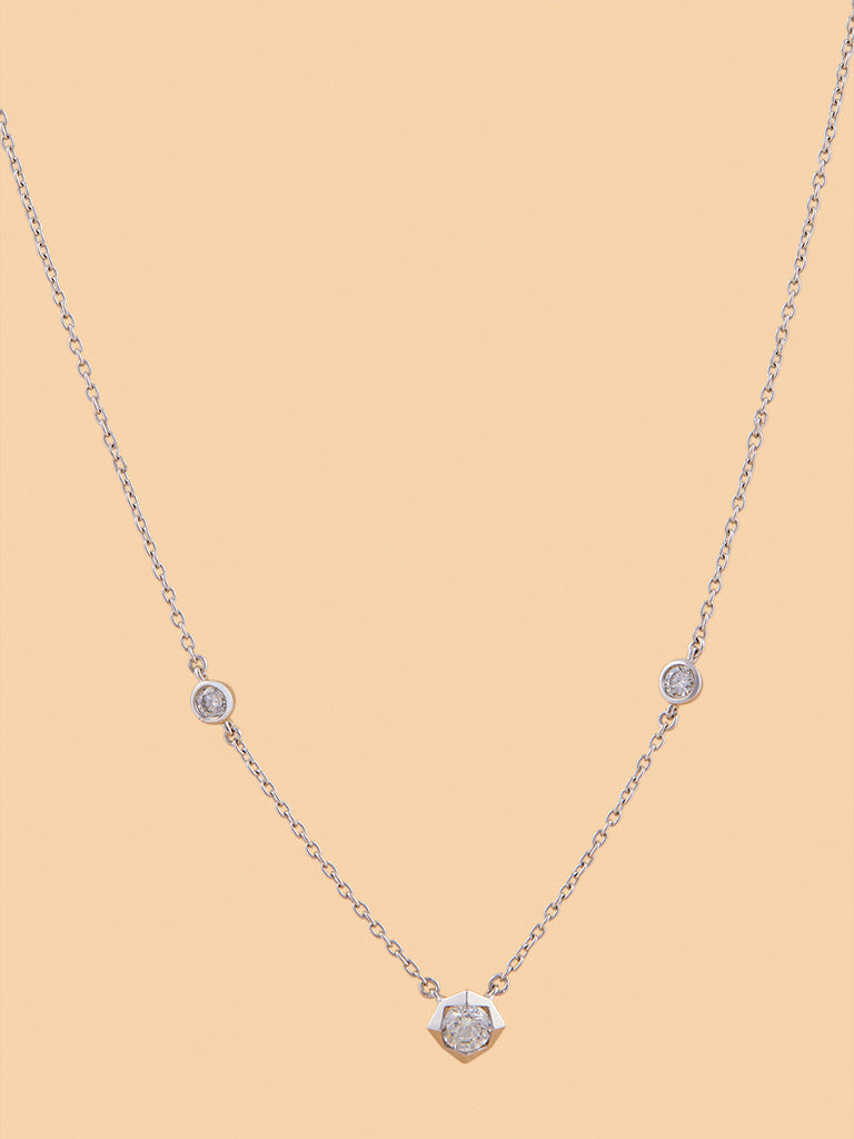 Stellar Triple Lab Diamond Pendant Necklace