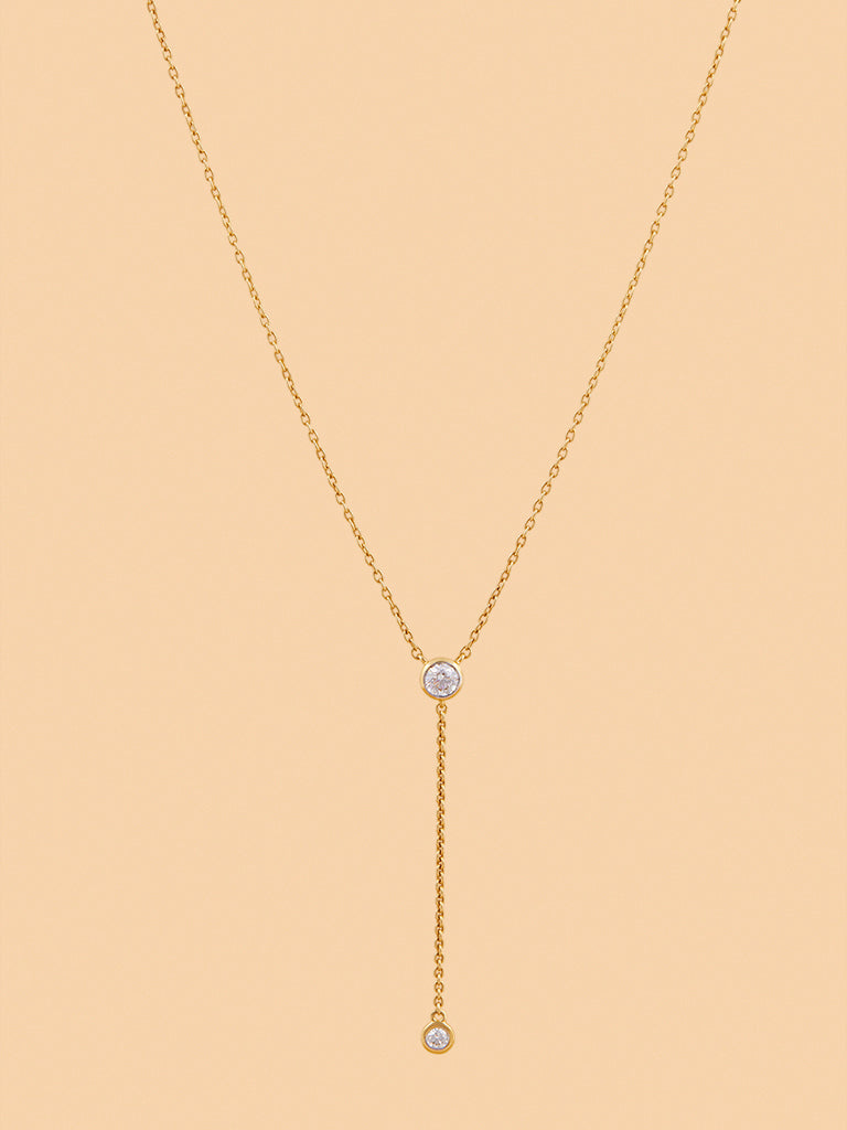 Sleek Y-Chain Necklace with Lab Diamond