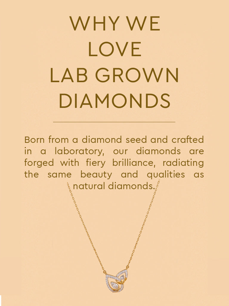 Elegant Teardrop Gold Plated Lab Diamond Necklace