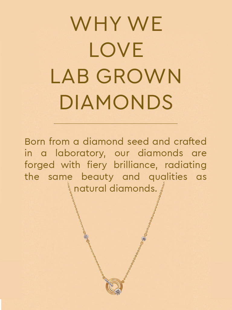 Dual Circle Lab Diamond Pendant Necklace