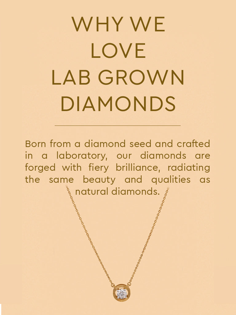 Round Halo Solitaire Gold Plated Lab Diamond Necklace