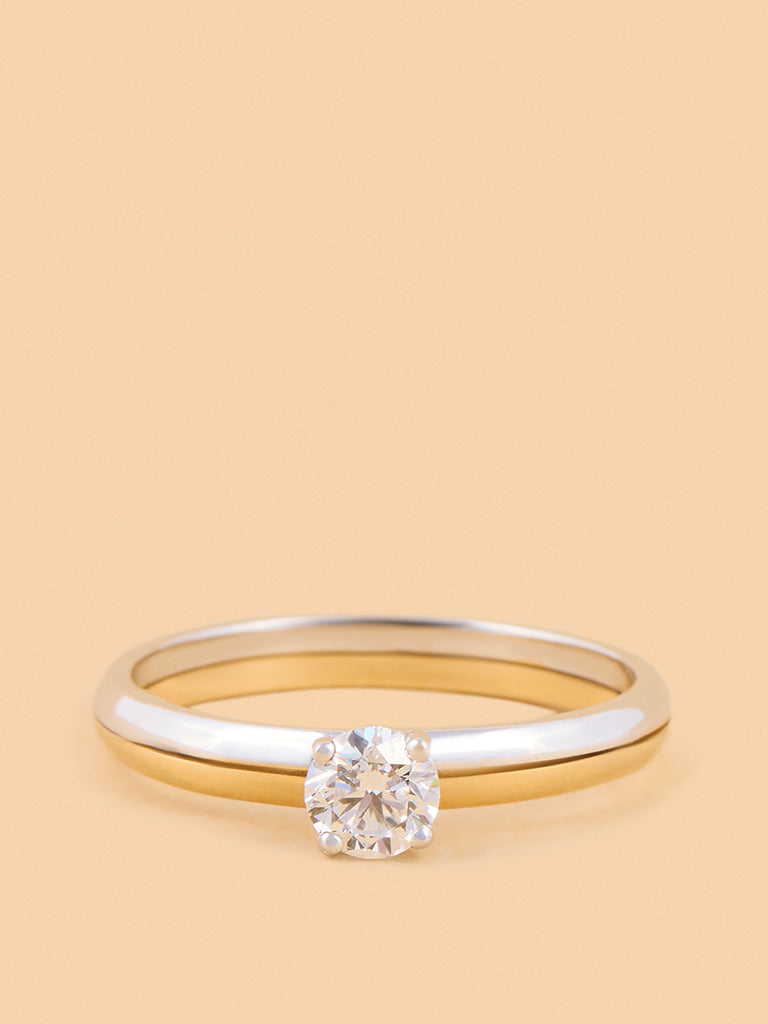 Classic Dual Tone Solitaire Lab Diamond Ring