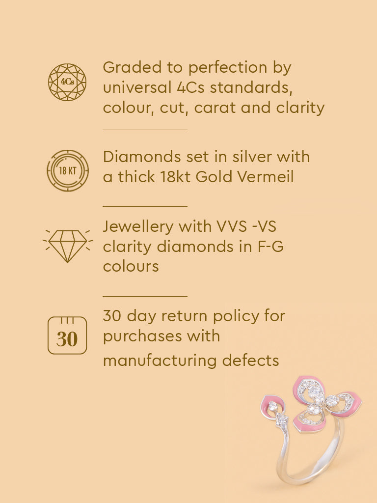 Pink Floral Lab Diamond Ring
