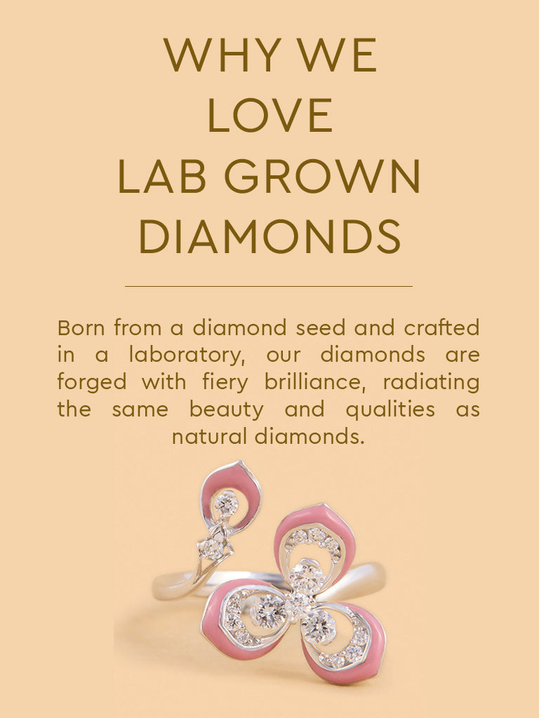 Pink Floral Lab Diamond Ring