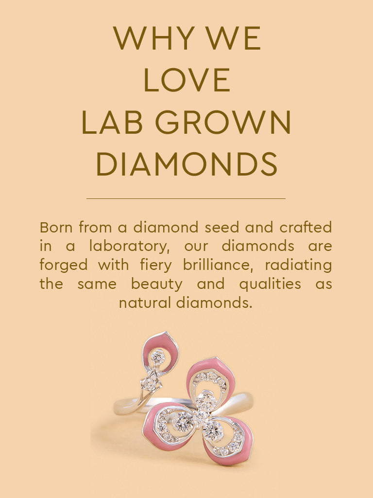 Pink Floral Lab Diamond Ring