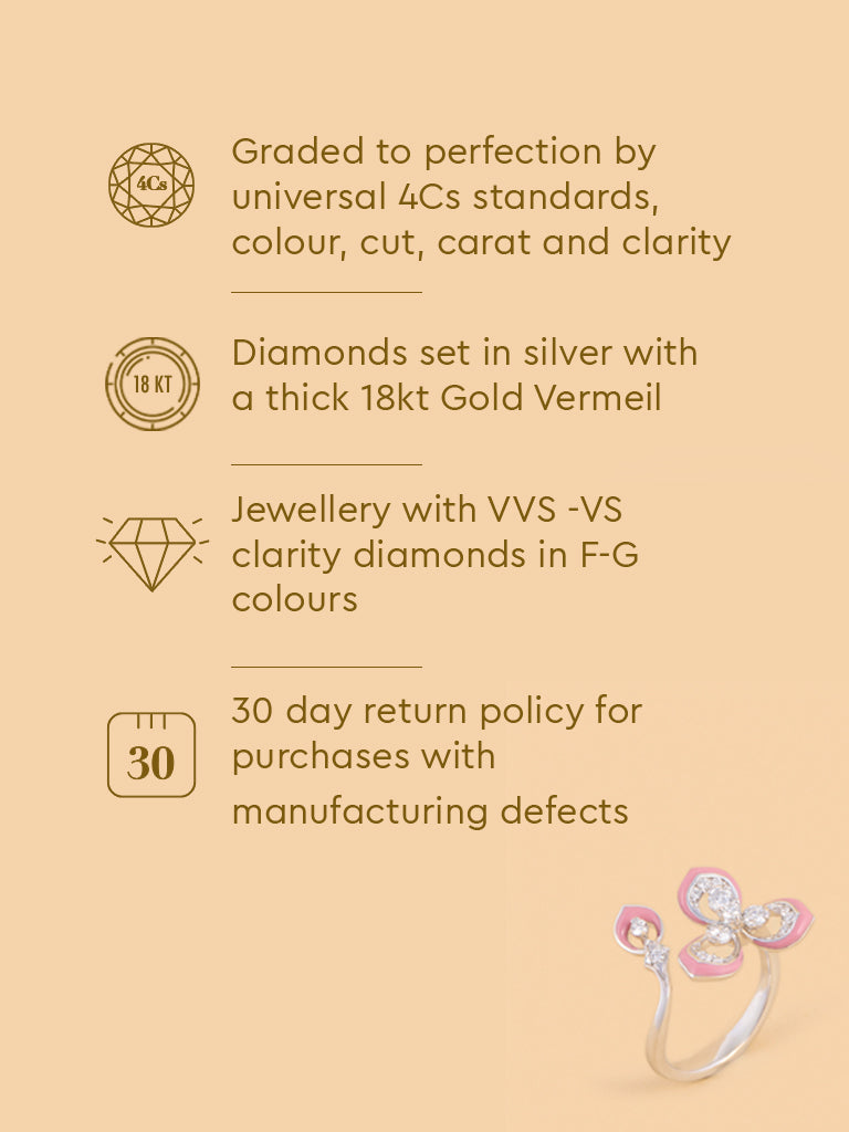 Pink Floral Lab Diamond Ring
