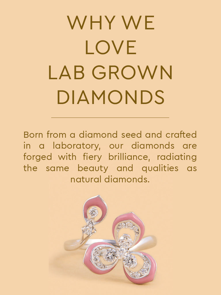 Pink Floral Lab Diamond Ring