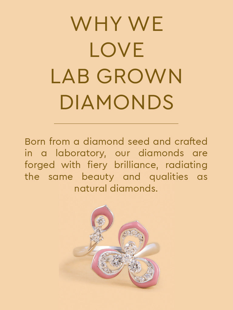 Pink Floral Lab Diamond Ring