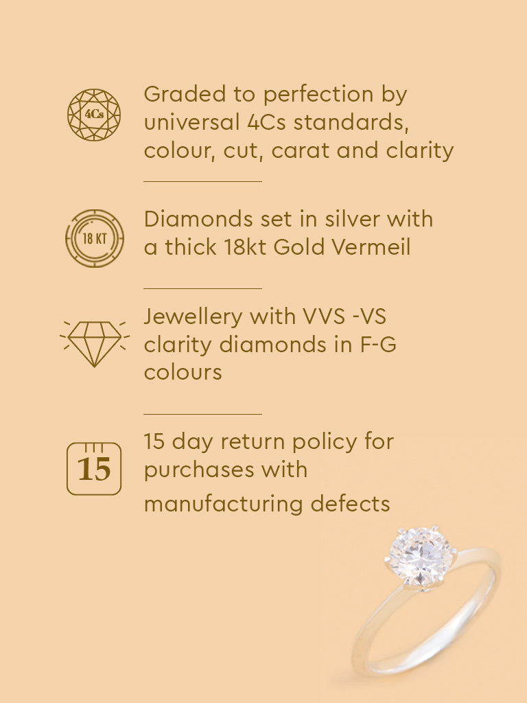 Sparkling Lab Diamond Solitaire Ring