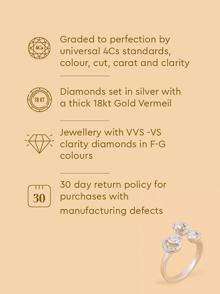 Triple Cluster Lab Diamond Ring