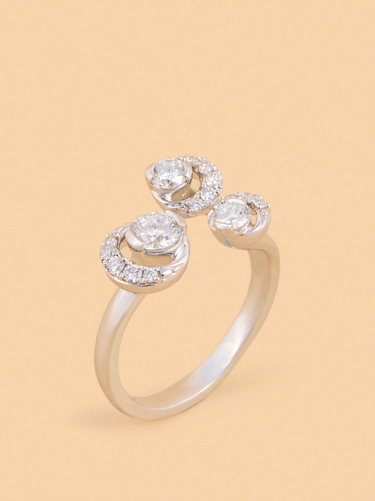 Triple Cluster Lab Diamond Ring