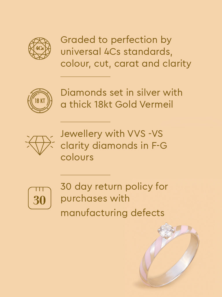 Pink Swirl Lab Diamond Ring