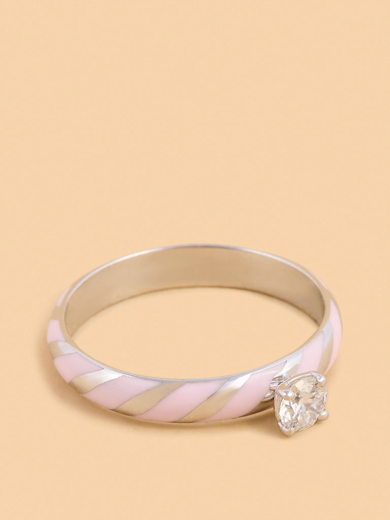 Pink Swirl Lab Diamond Ring