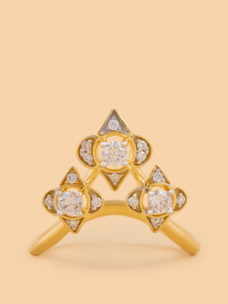 Flower Trio Lab Diamond Ring