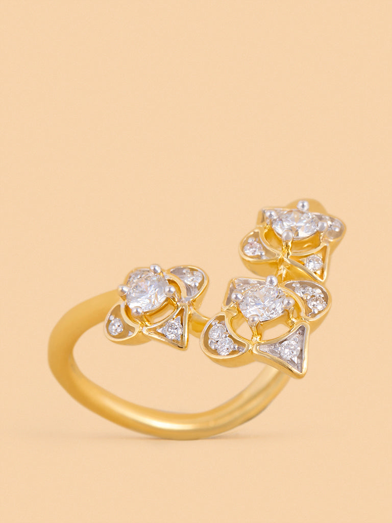 Flower Trio Lab Diamond Ring