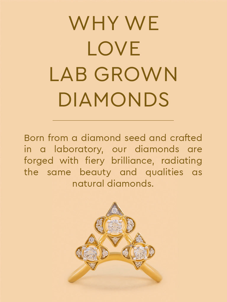 Flower Trio Lab Diamond Ring
