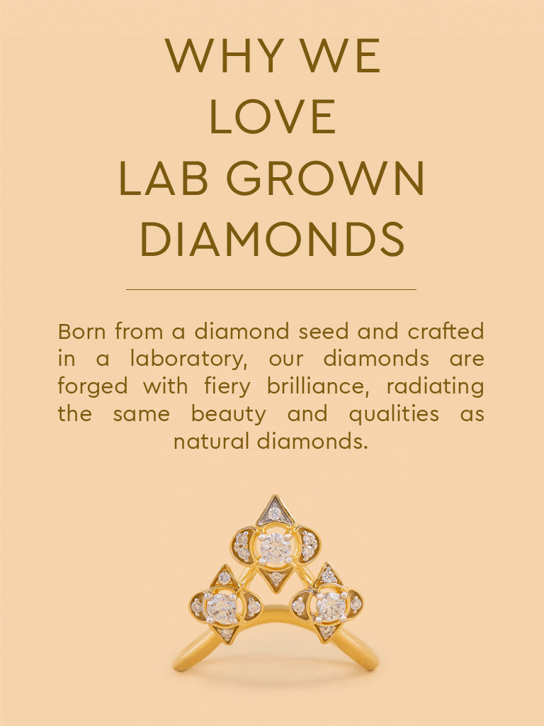 Flower Trio Lab Diamond Ring