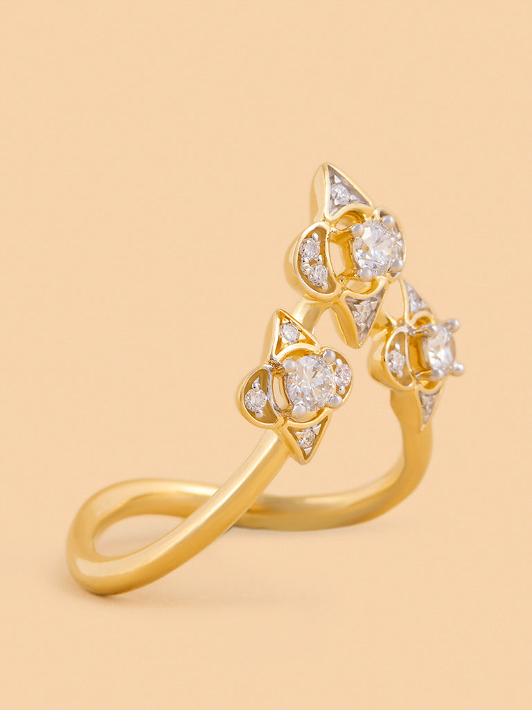 Flower Trio Lab Diamond Ring