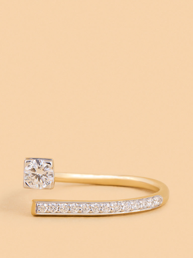Edgy Lab Diamond Solitaire Ring
