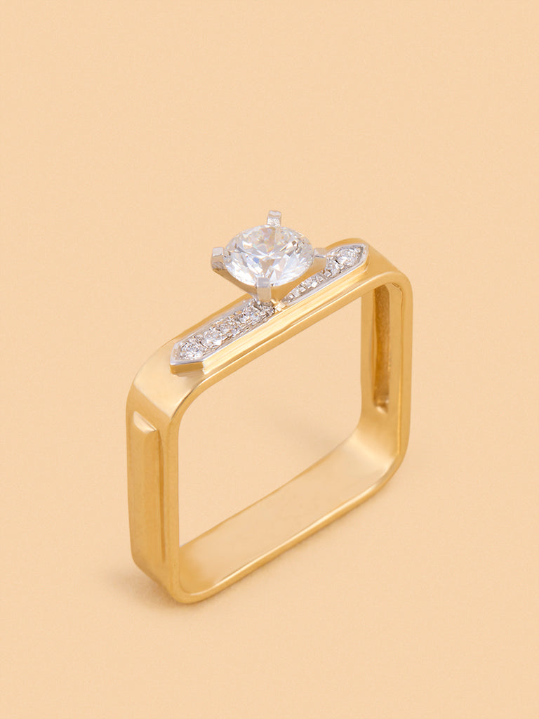 Bold Square Lab Diamond Solitaire Ring